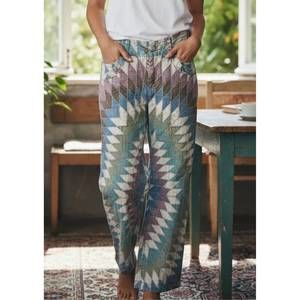 NEW PAPERLACE diamond shape patchwork pant in multicolor